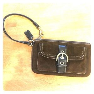 Coach suede wristlet